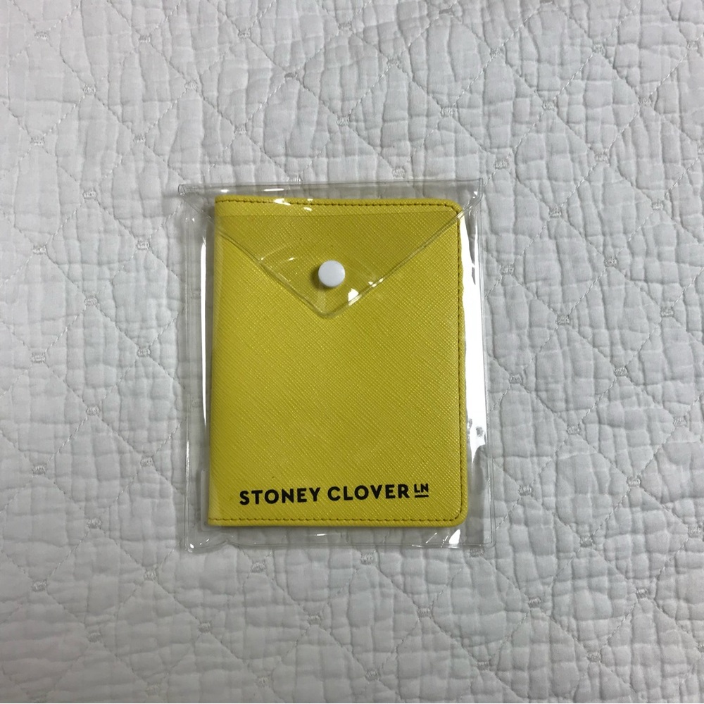 Stoney Clover Lane Passport Case In Lemon Yellow Vegan Leather New